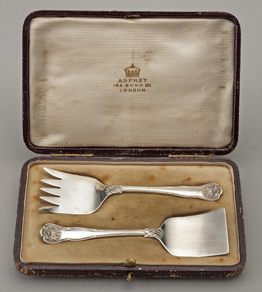 Boxed Antique Miniature Silver Pastry Servers - Asprey London